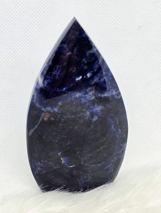 Other - Sodalite Flame Carving Blue Crystal Freeform Galaxy Pattern Polished Stone Decor